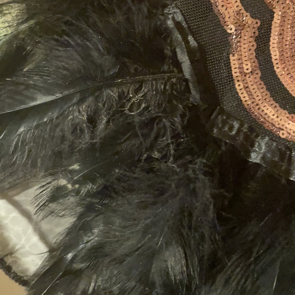 Rose gold open back party dress  if you can sew 🧵 I added the ostrich feathers - Picture 9 of 14